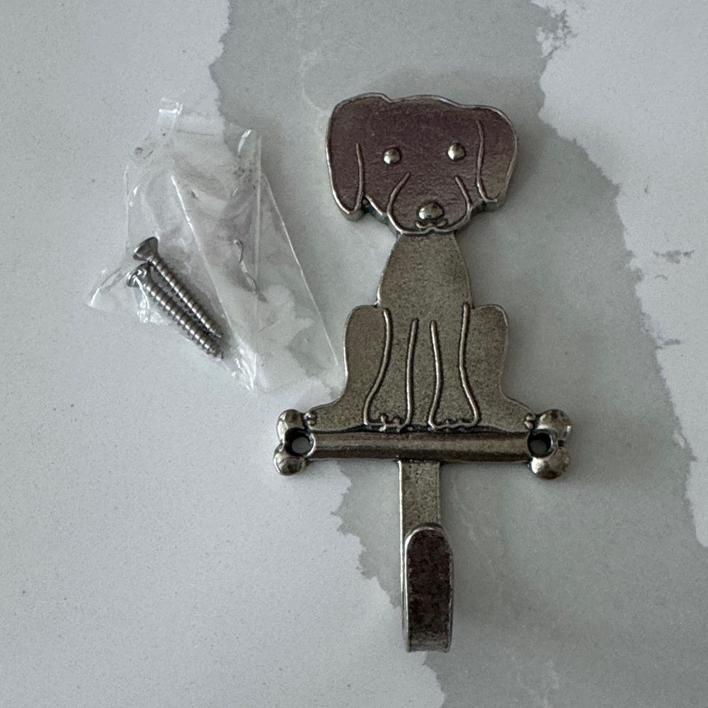 Crosby & Taylor Puppy Dog Hook, American Handmade Pewter, Leash Holder